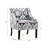 Versatile Upholstered Accent Chair, Solid Wood Frame, Polyester Fabric, White+Gray, 34" H