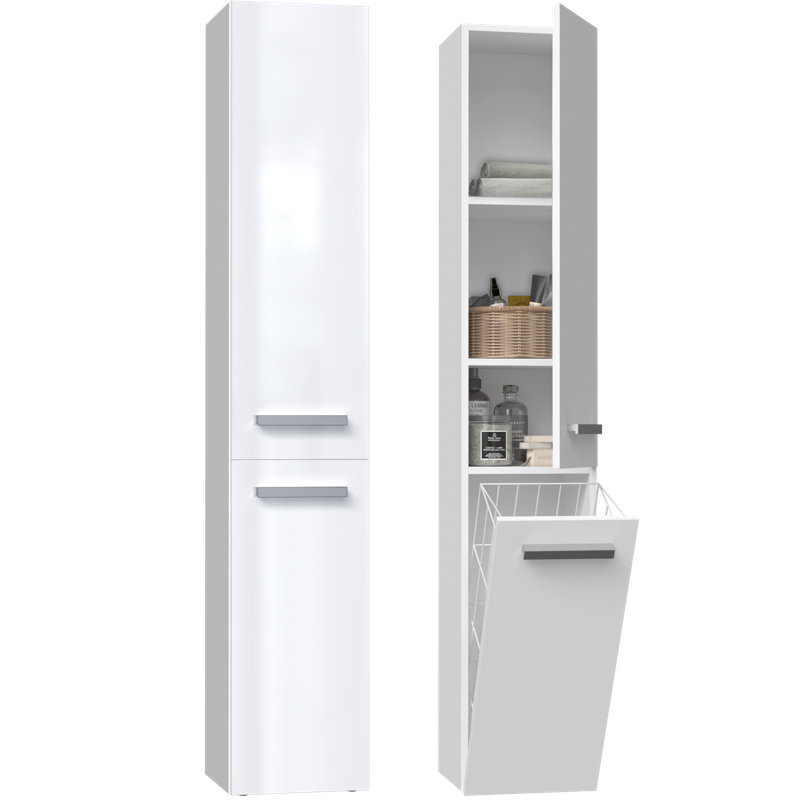 Ranstead Linen Cabinet, High-gloss White