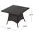 Modern Square Patio Dining Table - & Iron, Water , 28.5" H X 37.5" W D, Brown Finish Stylish For High, Wide, Color