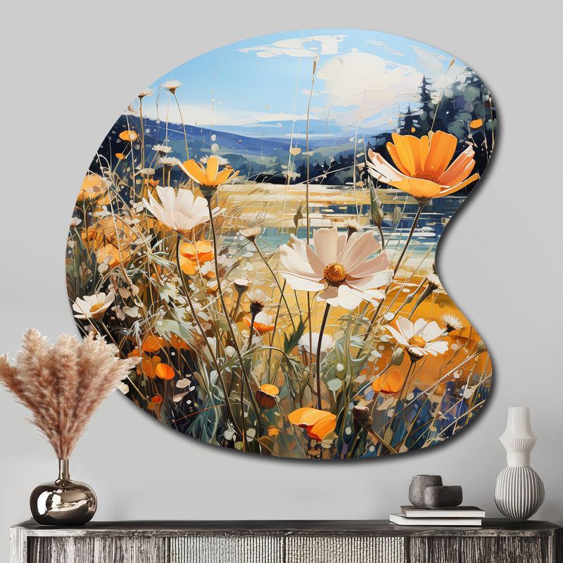 Anner - paysage mural asymétrique en métal, reproduction d'art moderne de forme unique, H 33 po x l 33 po