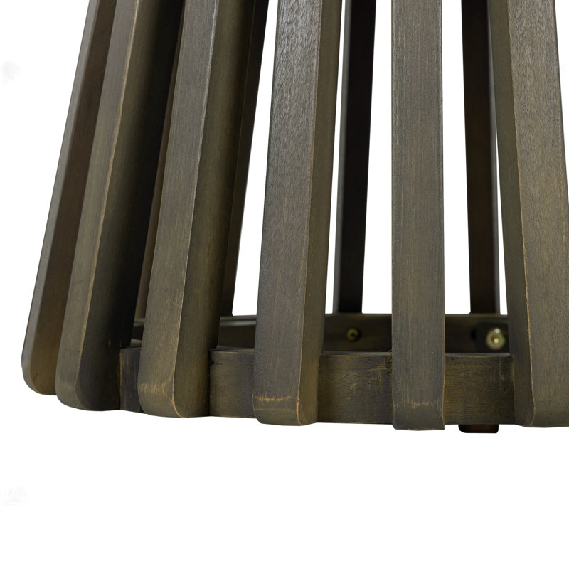 Table d'appoint d'extérieur en bois d'acacia pour le patio, table basse ronde pour la cour arrière, pelouse et balcon, Gris