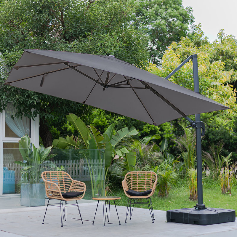 Aappo 300cm Cantilever Parasol, Dark Grey