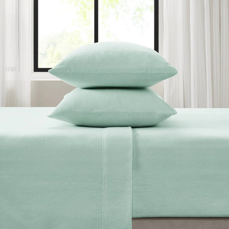 Ensemble de draps 4 pièces pour très grand lit, 100% molleton doux au toucher, boulochage, lavable à la machine