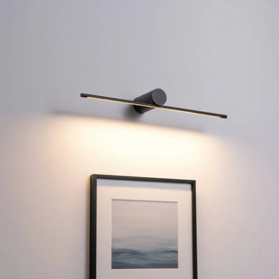 UltraBeam Picture Wall Light Fitting Black Finish 8 Watt Warm White LED 600mm Wide
