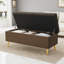 Banc avec repose-pieds moderne avec amplement d'espace de rangement, coussin capitonné et pieds en métal-42811171