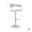 Tabouret de bar réglable en bois noir avec similicuir gris doré et métal noir