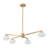 Priella Mid-century Brass Ellipse Glass Chandelier-1001720069-1001720070