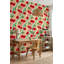 Papier peint à motifs de cerises, style rétro, amovible-1033746990