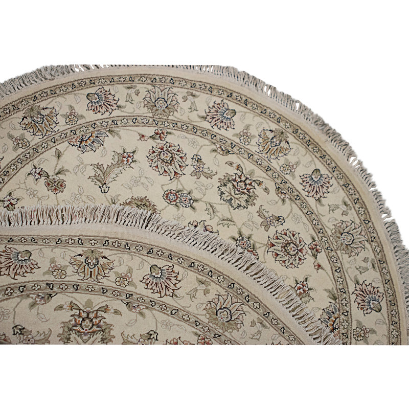 High-Quality Hand-Knotted Ivory Area Rug