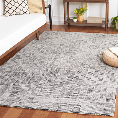 Tonnia Hand Tufted Wool Pile And Cotton With Latex Plaid Rug