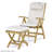 Reclining Teak Solid Wood Outdoor Lounge Chair with Cushions