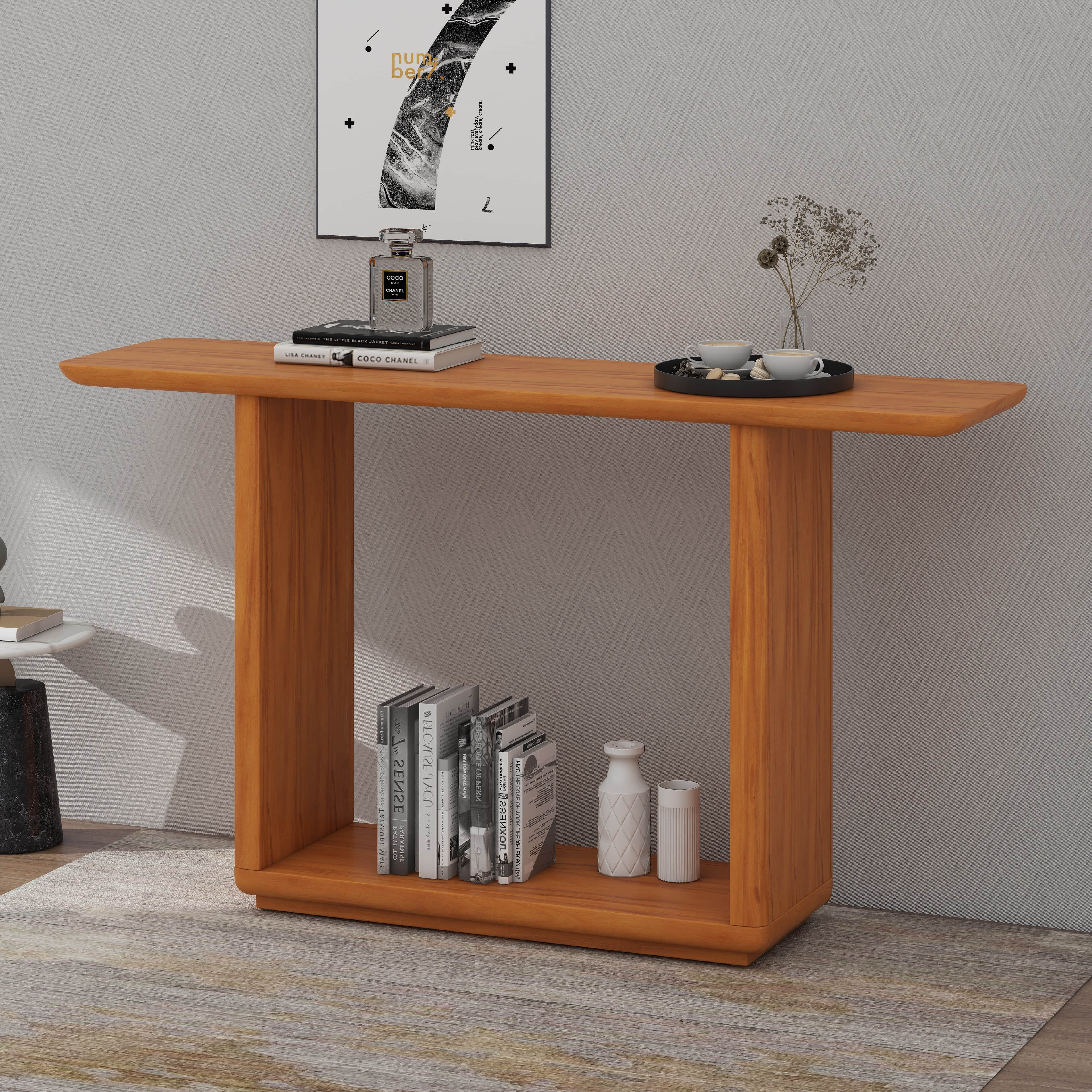 George Oliver Minimalist Console Table With U-Base Design | Wayfair