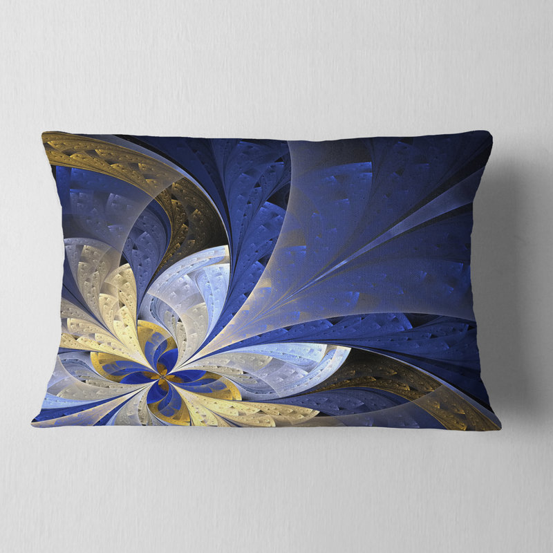 Coussin lombaire floral à motif fractal