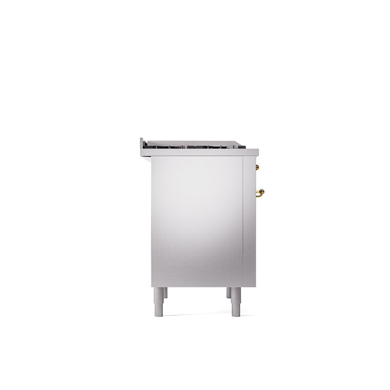 ILVE Nostalgie II 36 Dual Fuel Range, knobs, Stainless Steel/Brass, Natural Gas