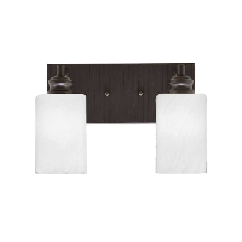 Éclairage pour meuble-lavabo à 2 lumières Asmin, Espresso, Blanc
