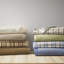 Couverture double / grand polyester 1 paquet quadrillé ivoire