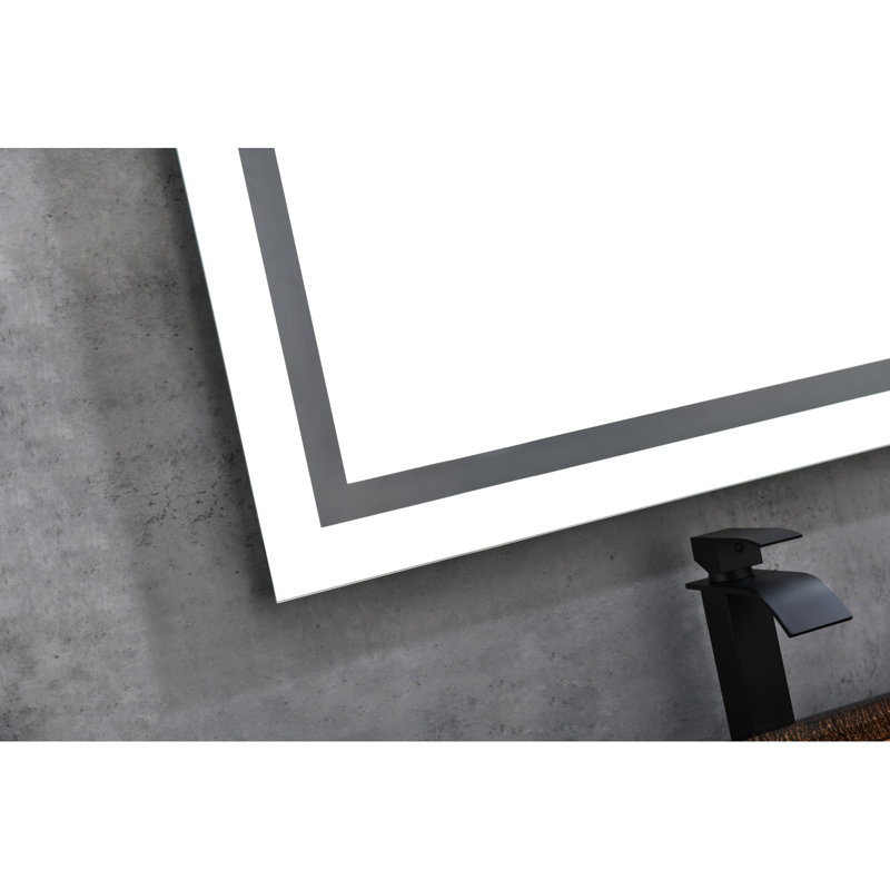 96 X 36 Inch LED Bathroom Mirror With Front And Backlight, Wall Mounted Vanity Mirror, Anti-Fog, Memory, 3 Colors, Stepless Dimmable
