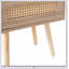 Table de bout en rotin avec tiroir et pieds en bois massif, table de chevet pour un rangement et un chargement pratiques-663499224
