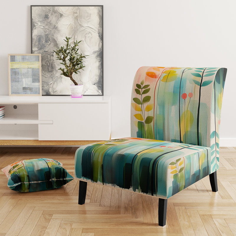 Fauteuil de chambre Abstract Botanicals, Slipper Armless