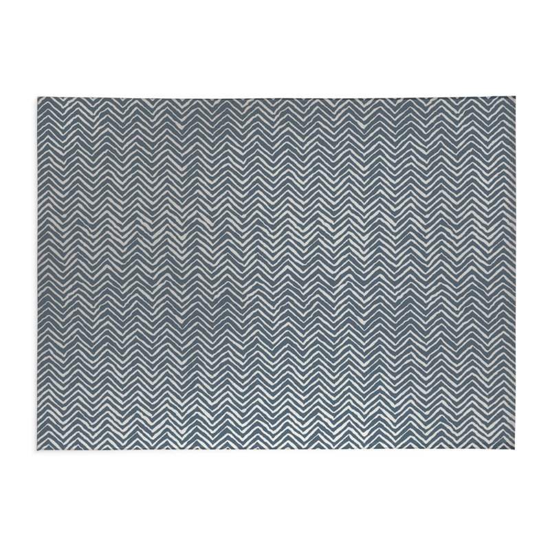 Tapis de bureau léger à chevrons, L 3 pi x L 2 pi, Blue