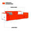 Causeuse coussin orange en cuir véritable