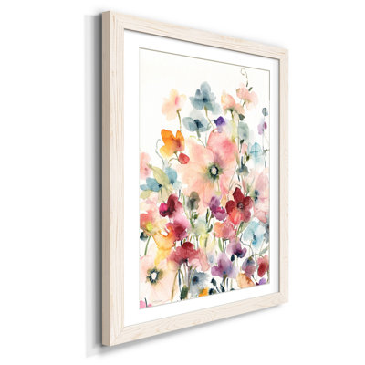 Coquelicots et petits pois - Reproduction d'art sur papier encadrée