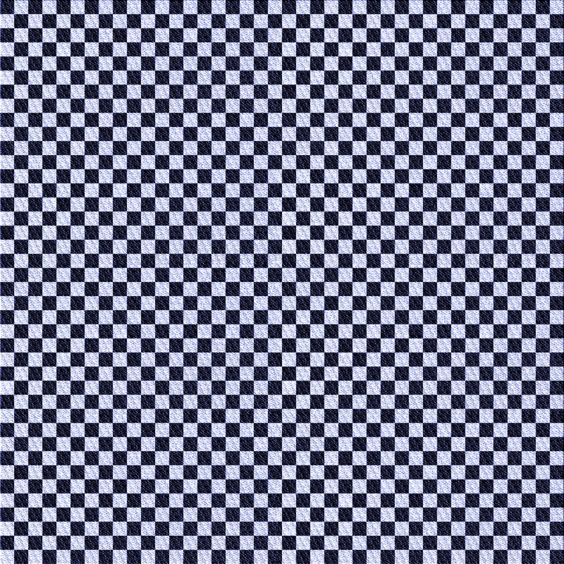 Tapis bleu à carreaux en laine, Carré 5 pi