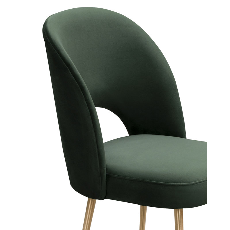 Rizo Cognac Velvet Chair, Forest Green Velvet