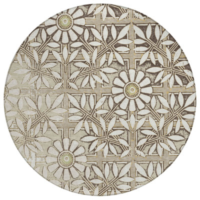 Machine Washable Indoor/Outdoor Chantille ACN2775 Floral Rug