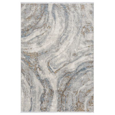 Taige Collection Beige/Brown Abstract Area Rug