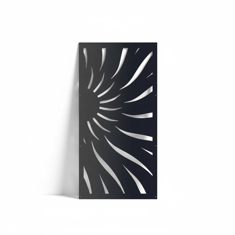 Panneau d'intimité en aluminium Sun Rays - Panneau d'extérieur thermolaqué pour mur et jardin, H 24 po x l 24 po x P 0,125 po