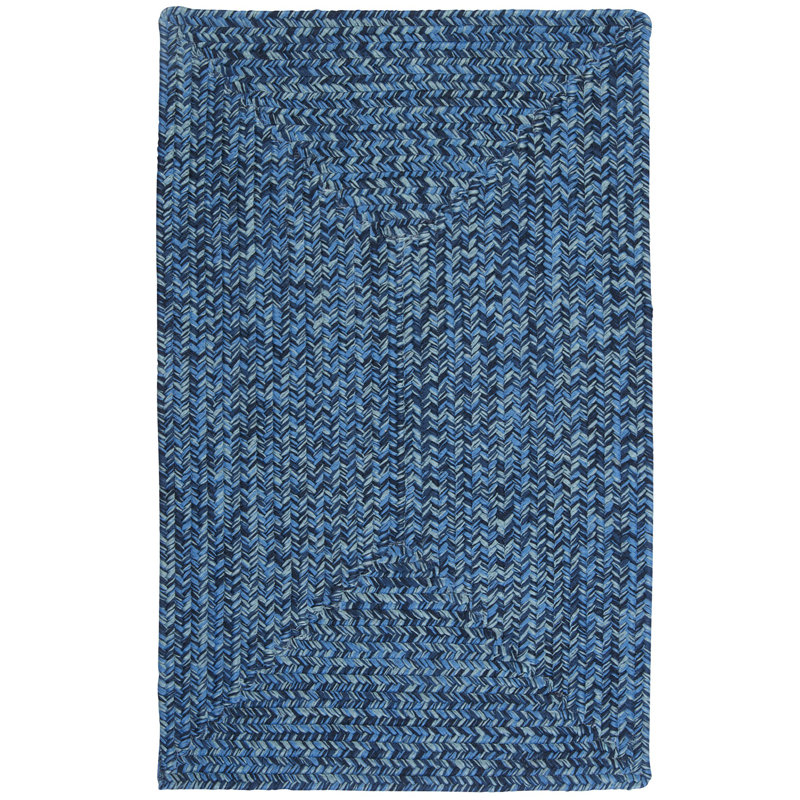 Tapis intérieur / extérieur Ashiah - Vague bleue, Rectangle 9 pi x 12 pi