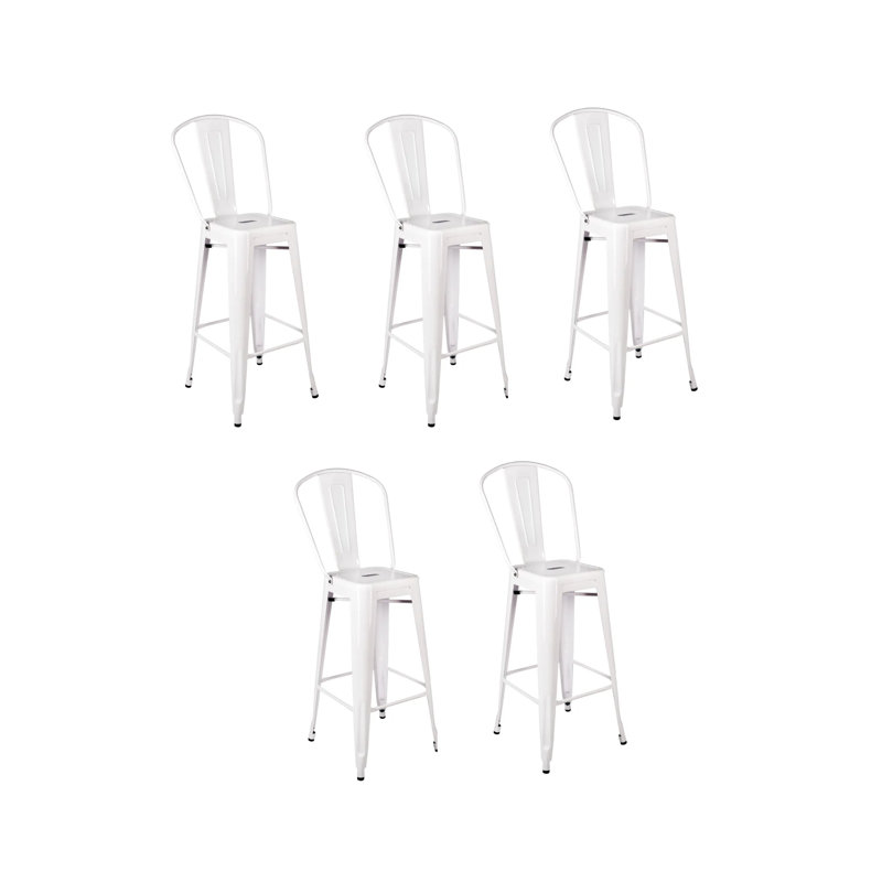 Tabouret de bar en métal Hi Chivari, Blanc
