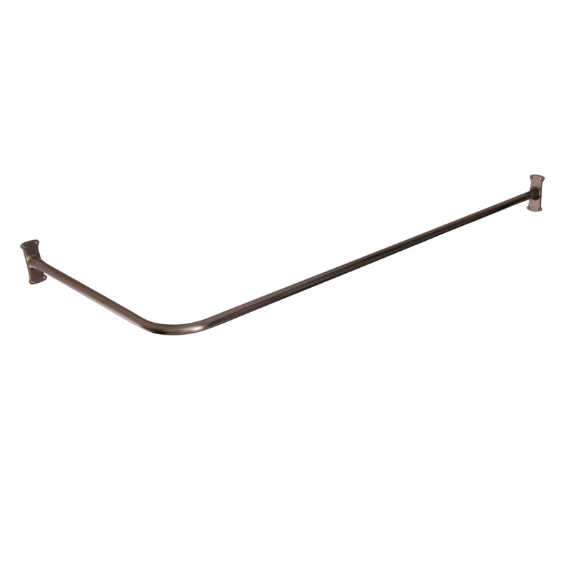Tringle à rideau de douche fixe angulaire en L, Nickel brossé, H 3 po x l 66 po x P 48 po