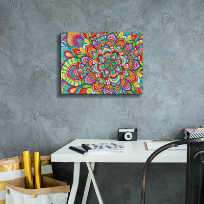 «Happy Organic Mandala» par Hello Angel, art mural sur toile