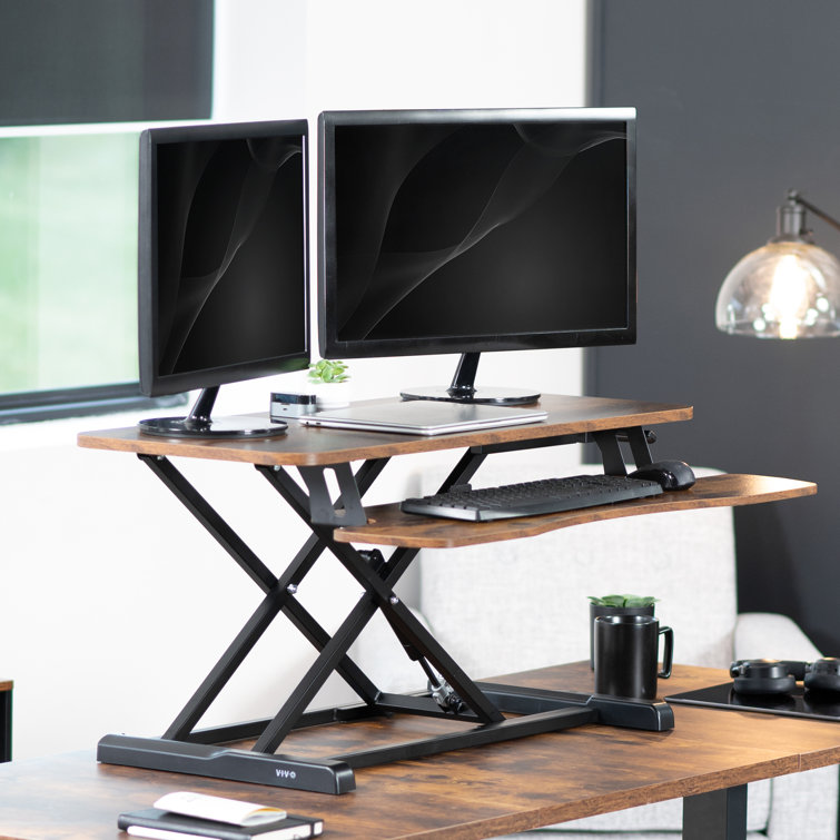 Vivo 36 Wide Electric Adjustable Height Stand Up Desk Converter- Blac –  Ergo Standing Desks