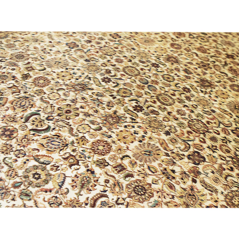 High-Quality Hand-Knotted Cream And Blue Area Rug