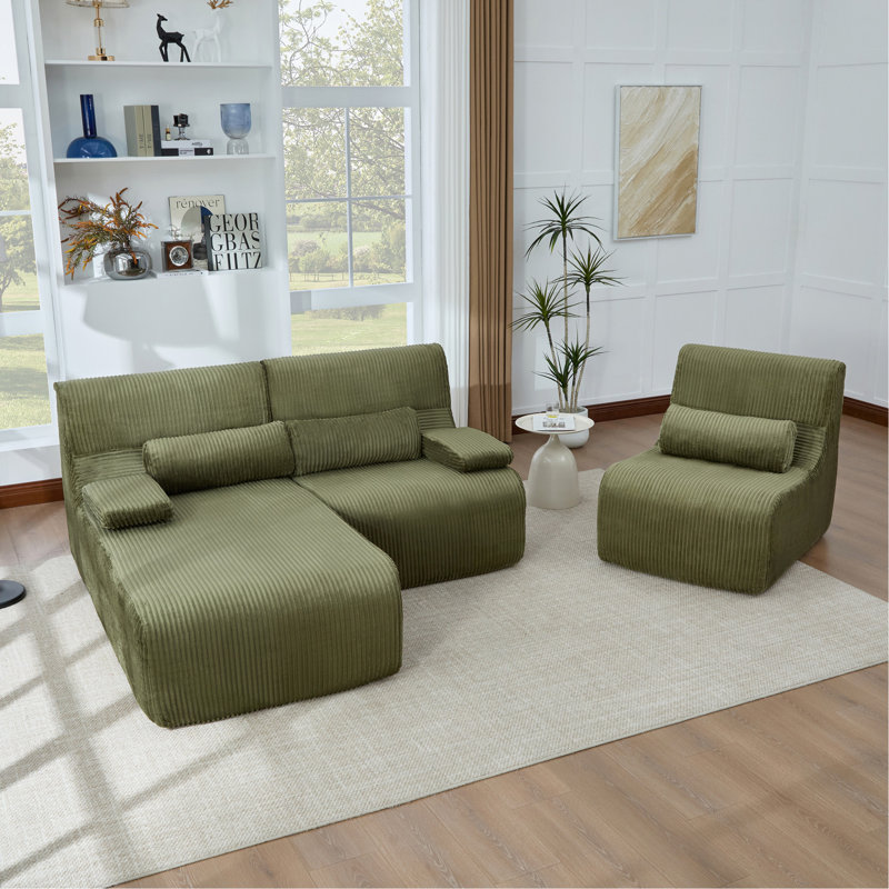 Canapé modulaire moderne de 98 po en forme de L Canapé confortable