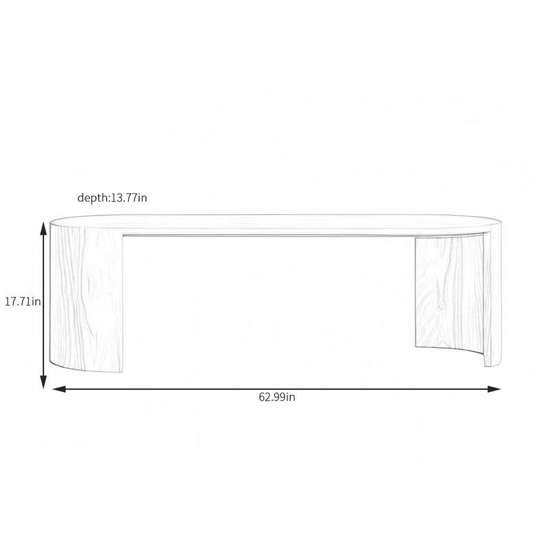 Lienard, Naturel, H 17,71 po x l 62,99 po x P 13,77 po