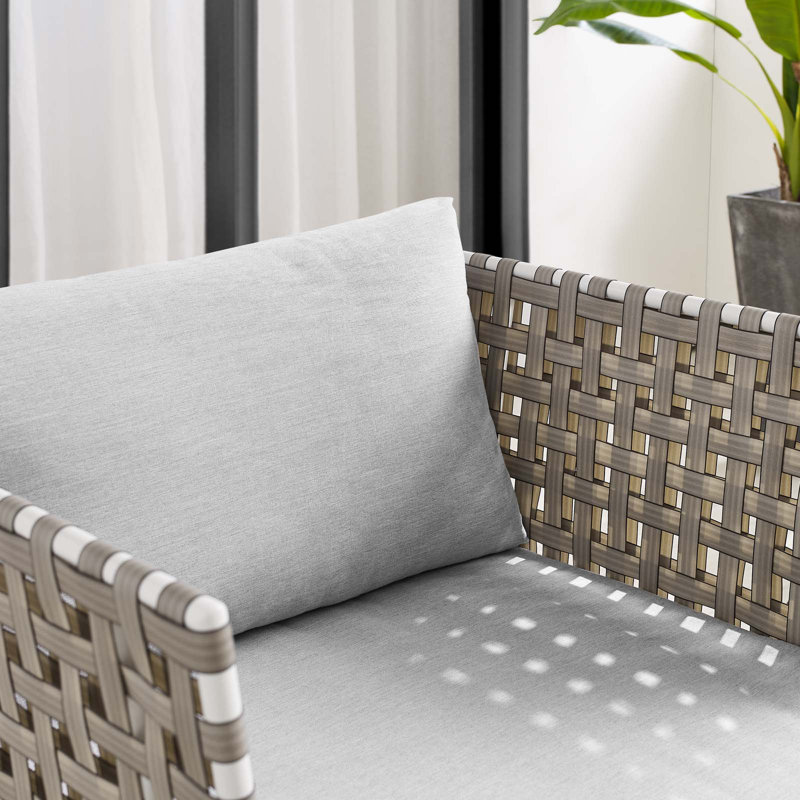 Fauteuil de terrasse en aluminium Harmony Sunbrella, gris, Brun clair