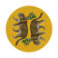 Sous-verres ronds en cuir vegan jaune Leopard-119015243