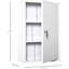 Armoire à pharmacie verrouillable à 3 niveaux pour cuisine - fixation murale, salle de bain en acier blanc