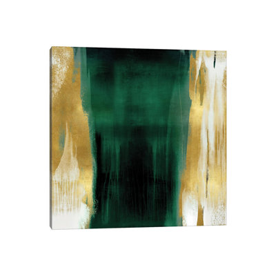 «Free Fall Emerald with Gold II» par Christine Wright - reproduction d'art