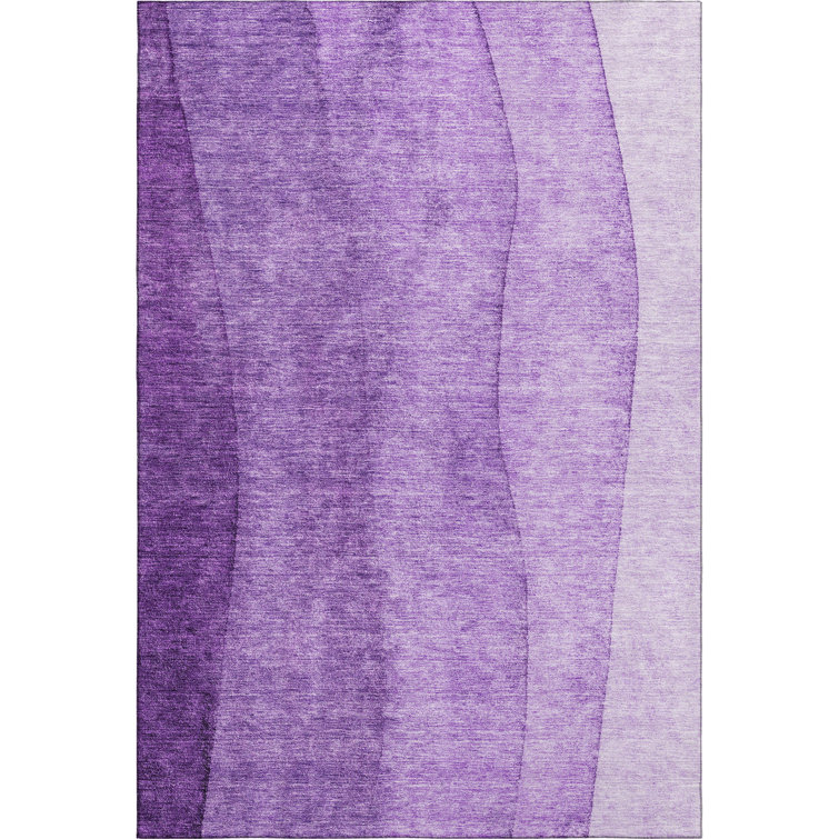 Premium Machine Washable Prisco Purple Rug