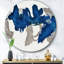 Gouache Sapphire On Grey VI - Print-50595912
