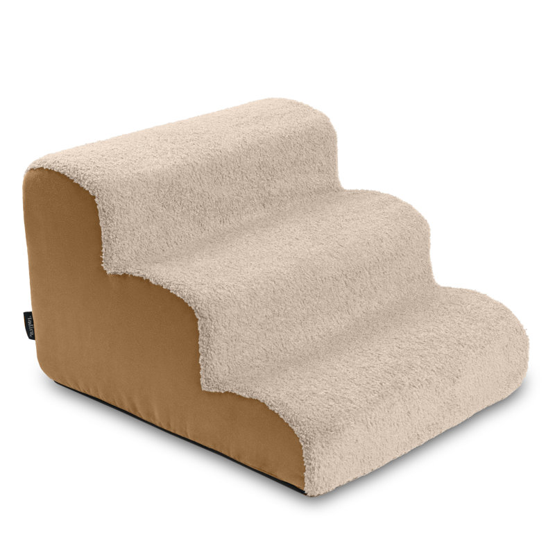 Escaliers pour chiens Dubb - Petits marches en mousse souple pour lits et meubles, Nuage / beige