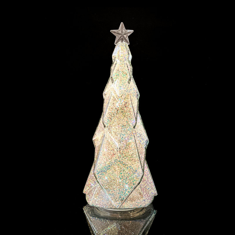 Colorful Glass Christmas Tree Light – Tabletop Holiday Décor With Timer For Indoor Xmas Display