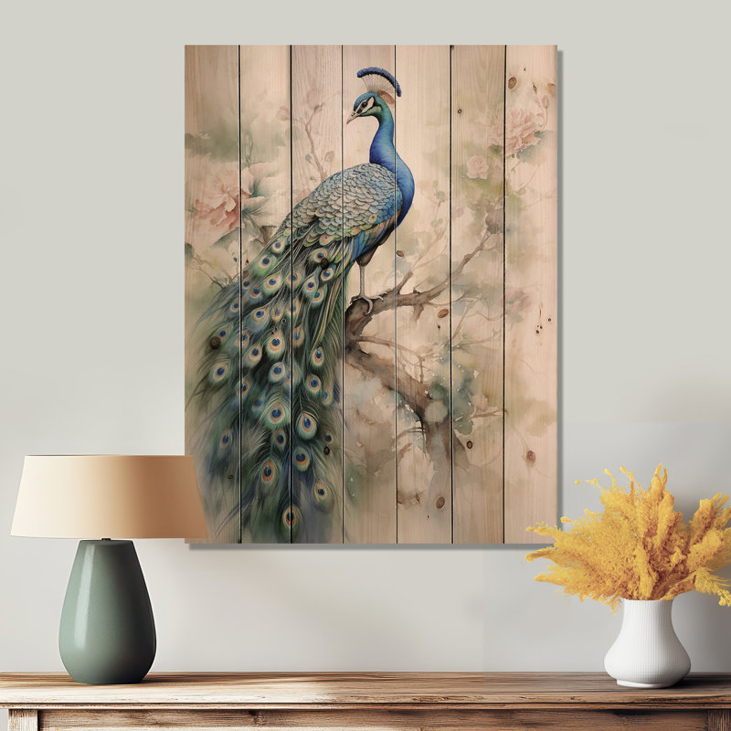 Tauren - Décoration murale animaux en bois sur bois de pin naturel, H 44 po x l 34 po
