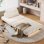 Khaki Velvet Modular Sofa bed cushion couch