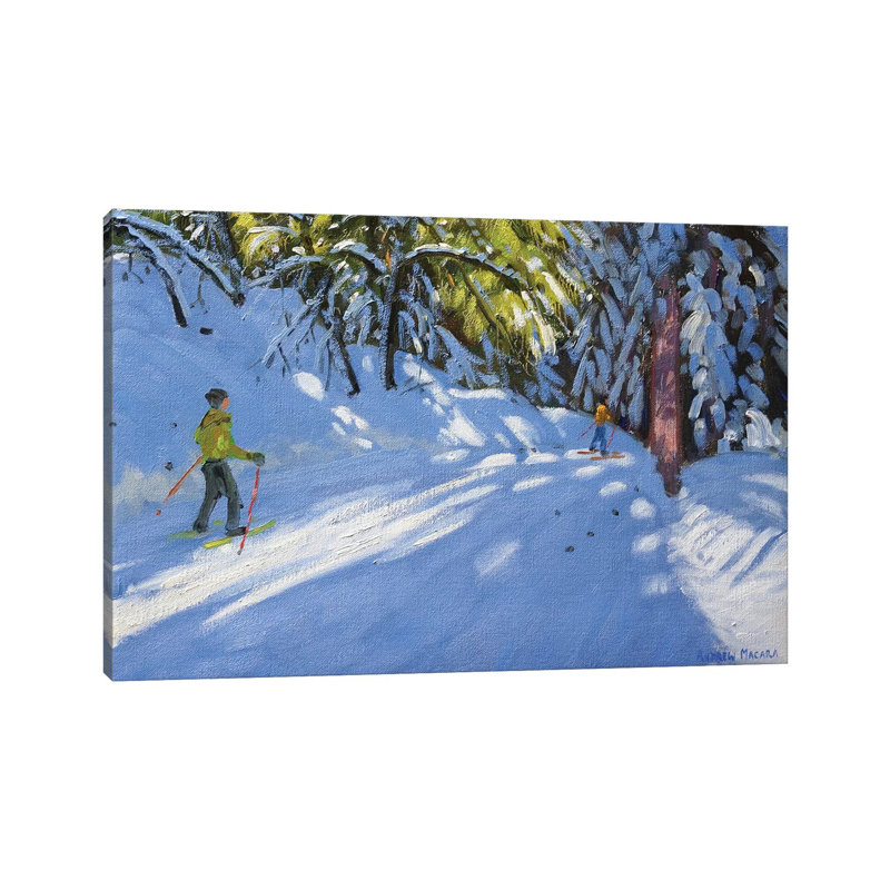 Skiing Through the Woods, La Clusaz 1 Piece Wrapped Canvas Painting, 20.32cm H x 30.48cm W x 1.905cm D
